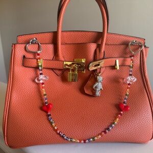 Glass crystal purse charm